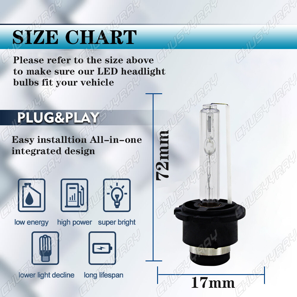 HID Headlight Bulb For Infiniti FX35 2003-2012 High & Low Beam Stock Fit Qty2