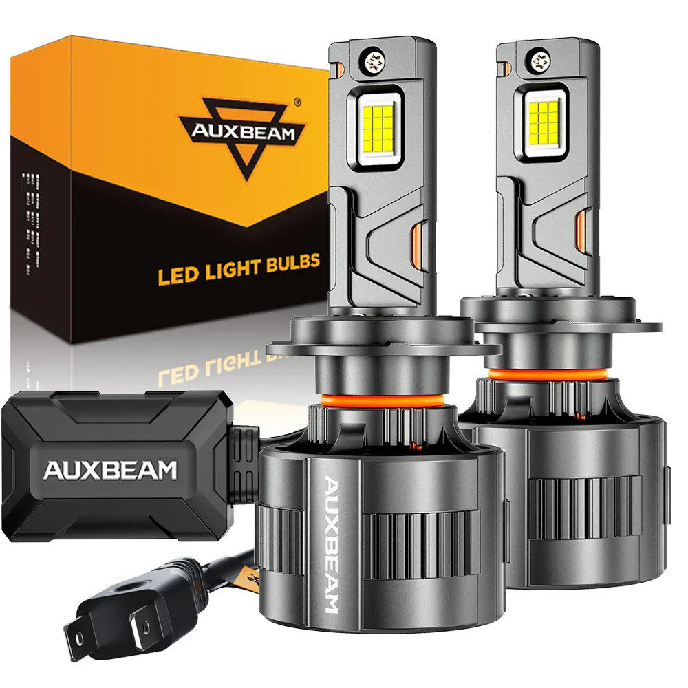 AUXBEAM H7 LED Headlight Bulb Kit High Low Beam 80000LM Super Bright 6500K White