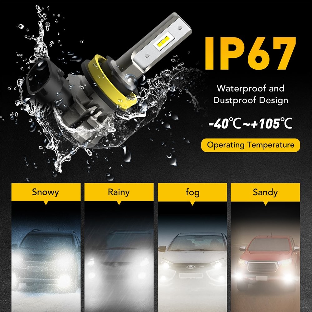 AUXITO CANBUS H11 H16 LED Fog Light Bulbs for 48W Jeep Grand Cherokee 2014-2020