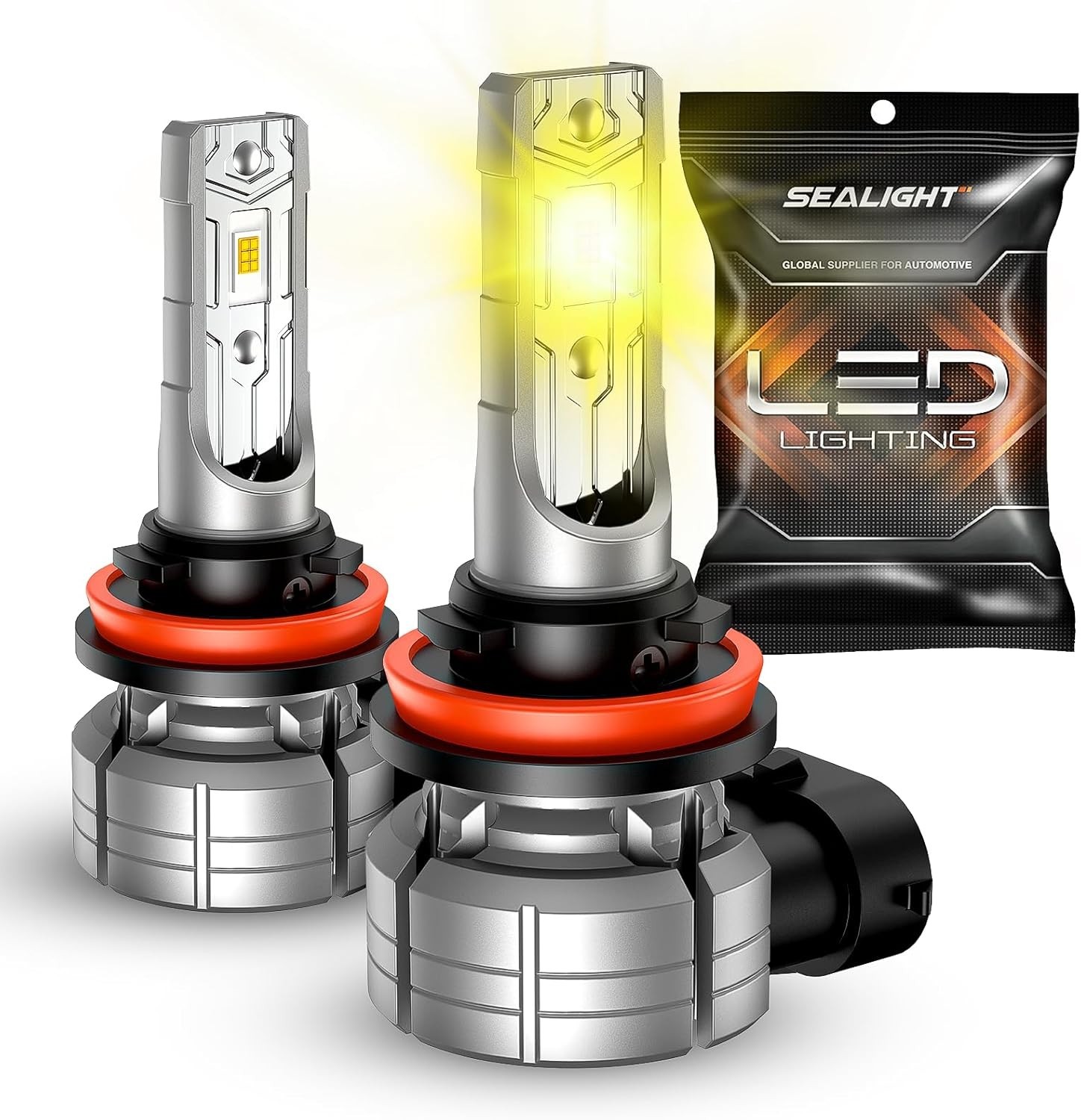 3000K H11 Amber LED Fog Lights – 10000 Lumen Visibility, Easy Install, Pack of 2