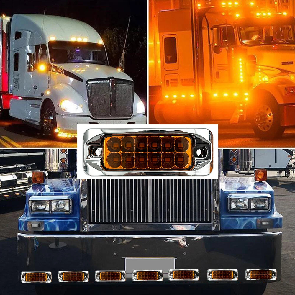 10Pcs 12LED Side Marker Lights Clearance Lights For Trailer Truck Lorry 12V-24V