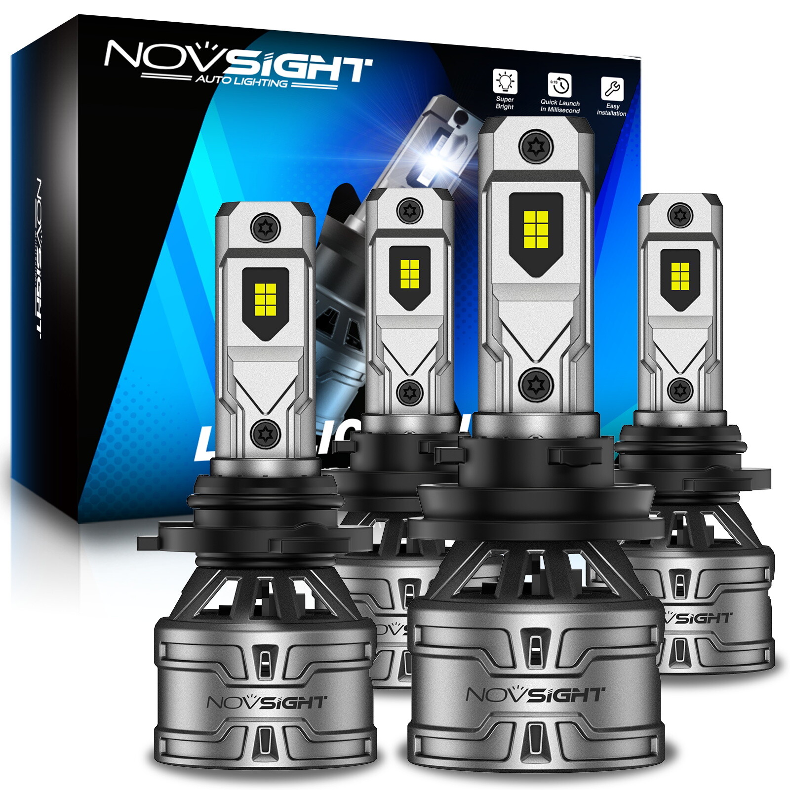NOVSIGHT 9005 H11 LED Headlight Bulbs High/Low Beam Lamp Conversion 6500K 4pcs