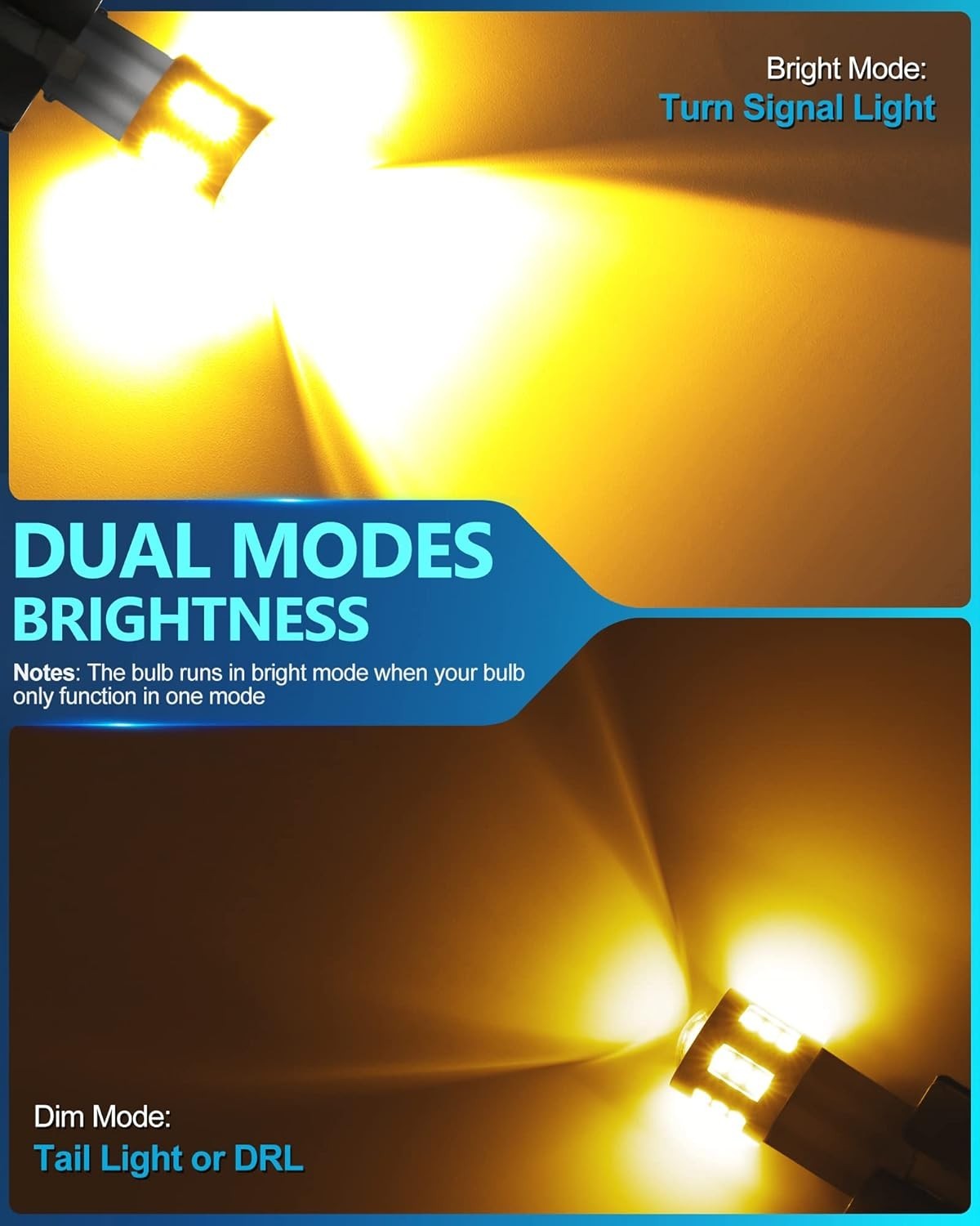 Super Bright 1156 LED Amber Bulb, Pack of 2, for Vehicle Turn Signals & Blinkers