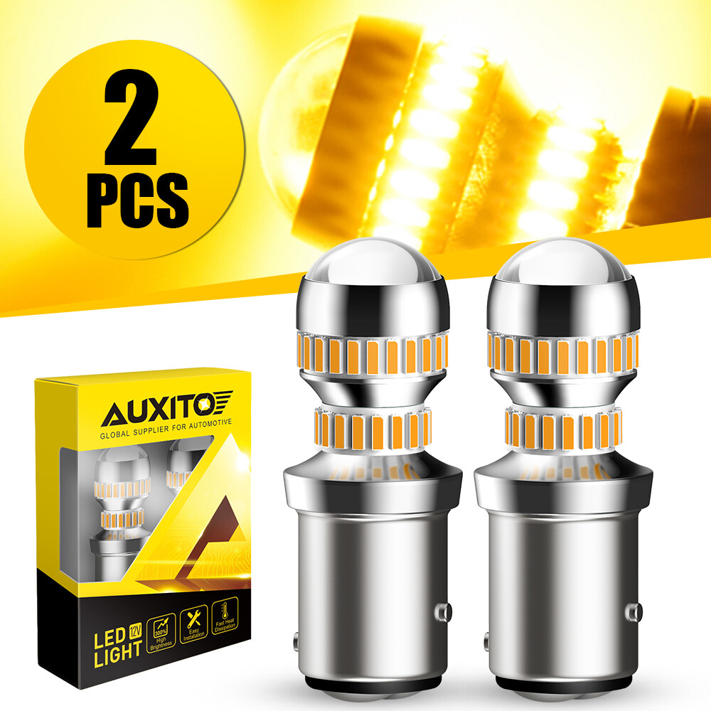 CANBUS 1157 LED Bulbs Amber Yellow with Built-in Resistor 2057 2357 7528 BAY15D