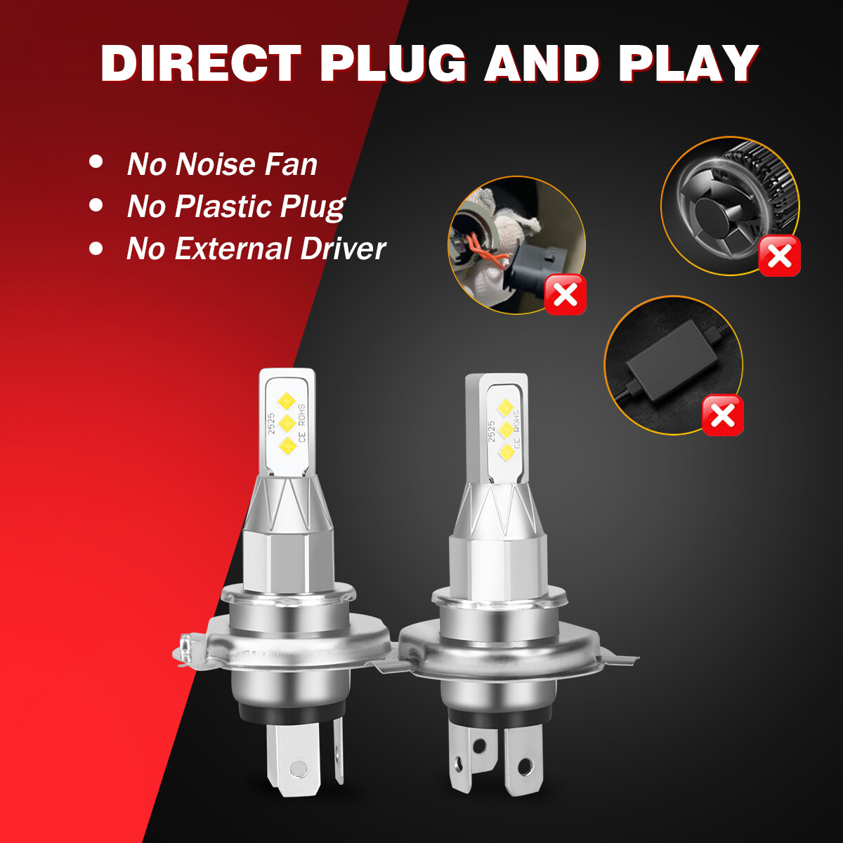 For Yamaha XV1100 1986-1999 Virago 1100 H4 9003 LED Headlights Bulbs Kit