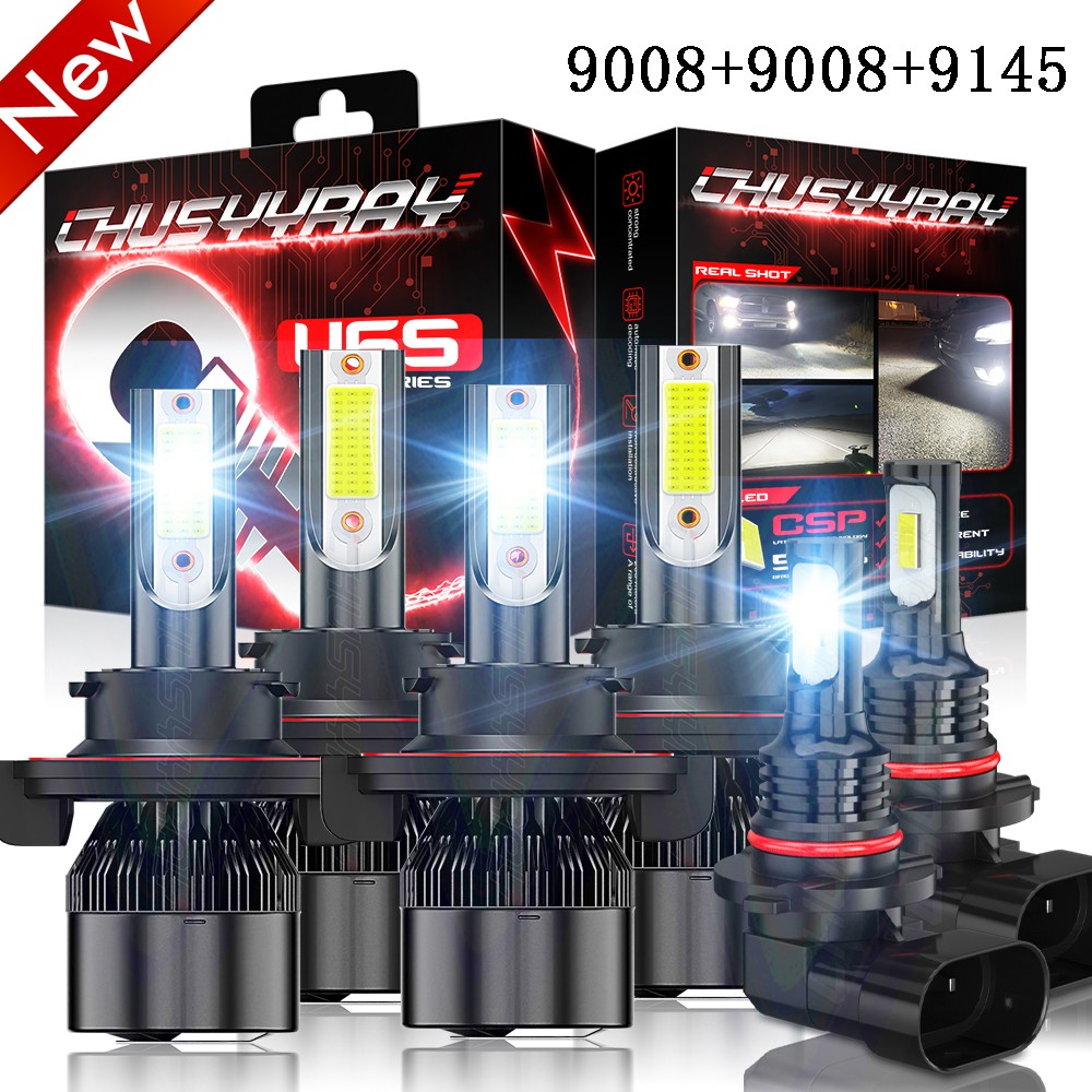 For Ford F250 F350 F450 2005-2019 6x 6500K White LED Headlight + Fog Light Bulbs