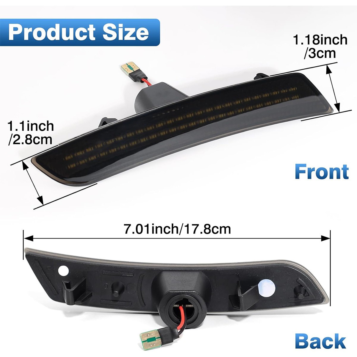 4X LED Side Marker Lights Front Rear Set for Chevy Camaro LS LT SS ZL1 2016-2022