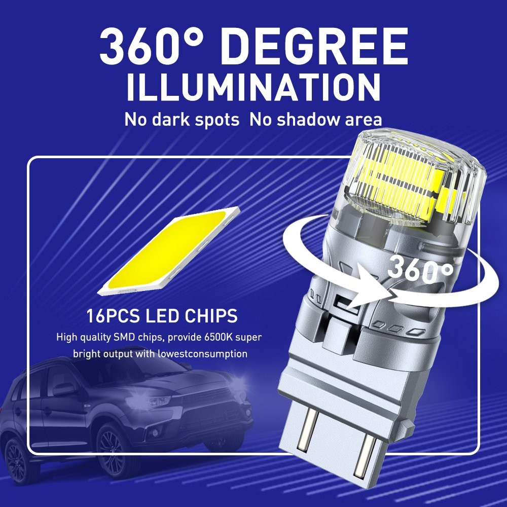 2-20 AUXITO 3157 LED DRL White Turn Signal High Power Light Bulb SMD Silver-Body