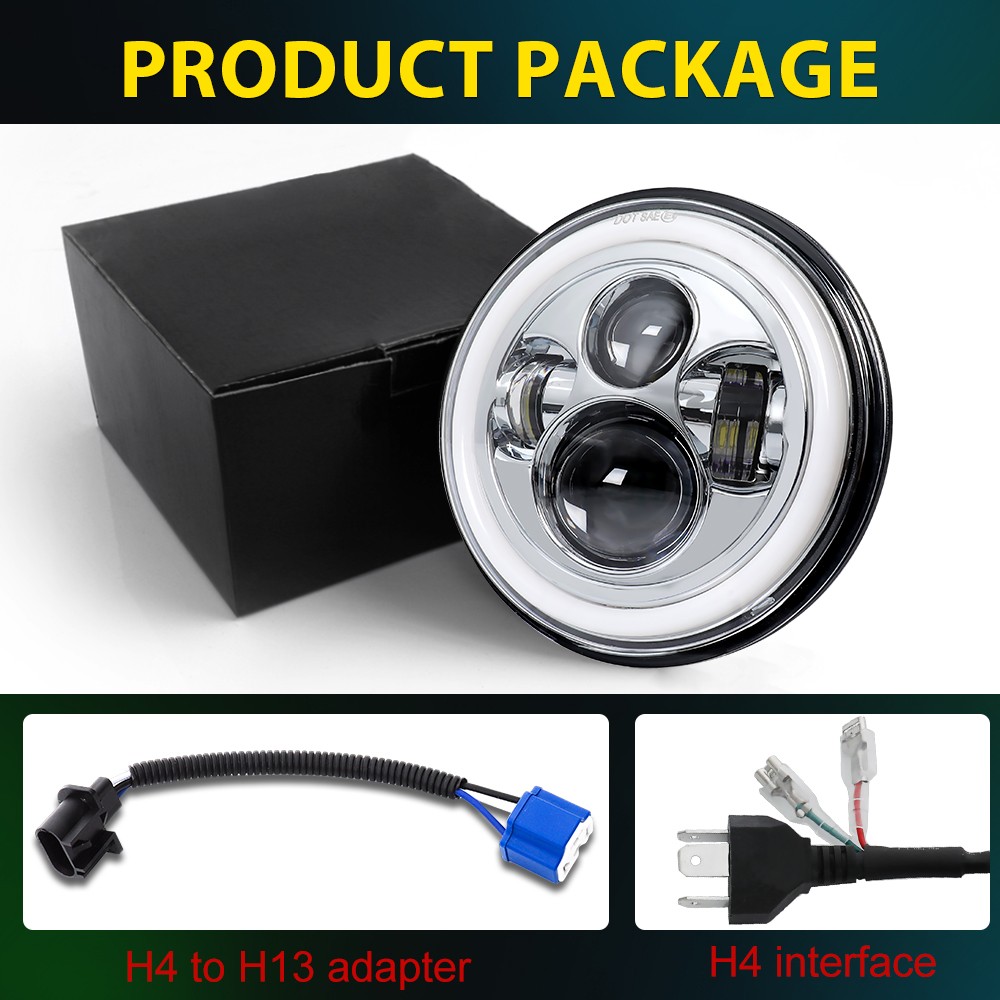 Approved 7″ inch Chrome Round Led Headlight Hi/Lo Beam for Chevy II/Nova 1969-79