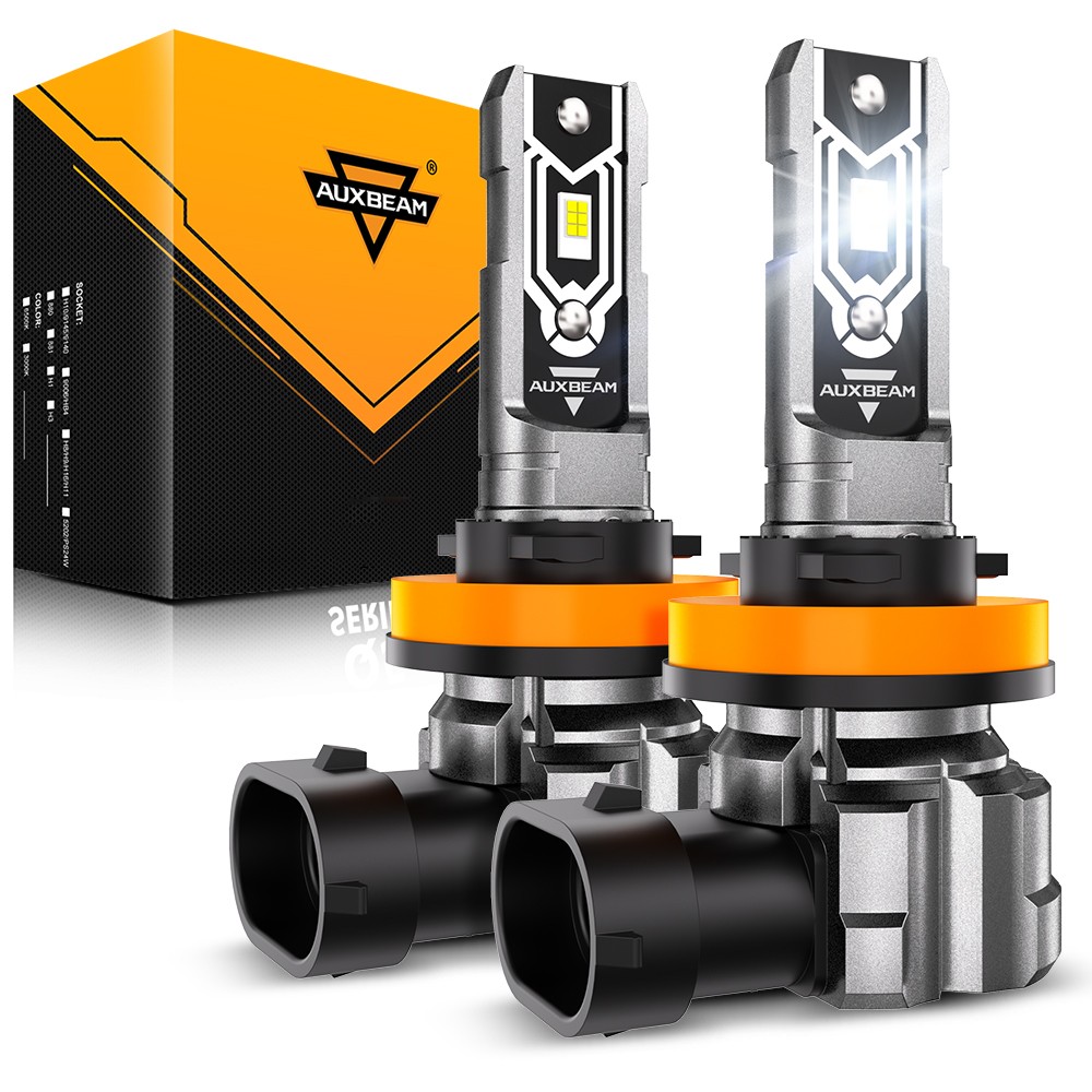 AUXBEAM H11 LED Headlight Kit Low Beam Bulbs Super Bright 6500K White 25000LM 2X