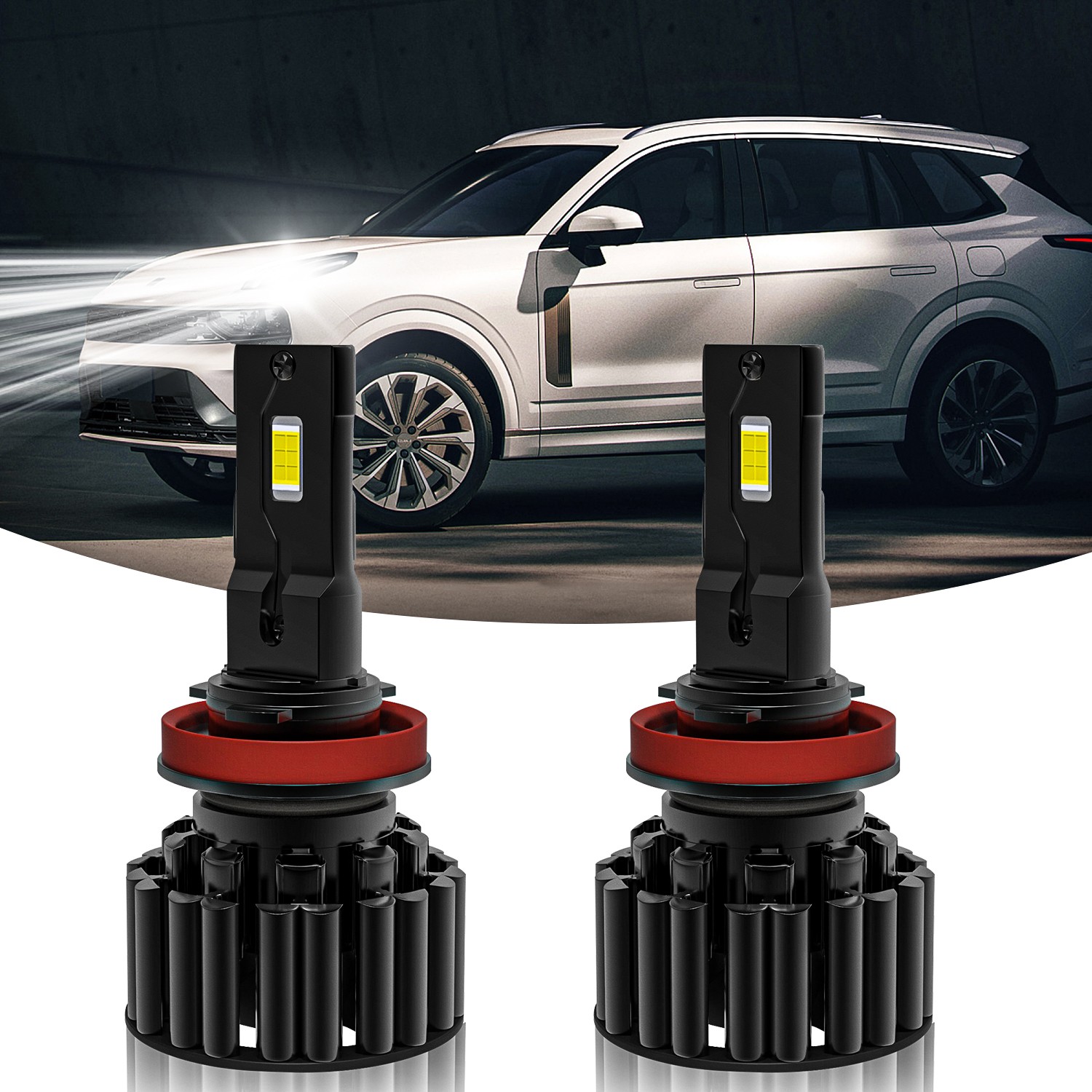 Pair H11 H8 H9 9005 HB3 LED Headlight KIT Combo Bulbs 6000K High&Low Beam White
