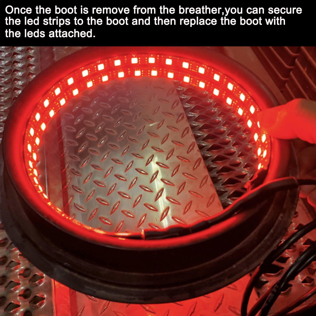 4x Red 48 LED Air Cleaner Light LED Strps For Peterbilt Kenworth Freightliner