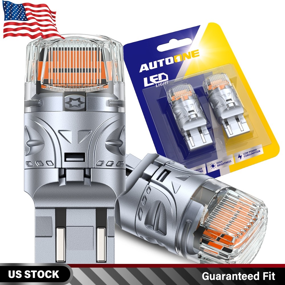 AUXITO LED Front Rear Turn Signal Light Blinker Bulbs 7443 7440 Amber Error Free