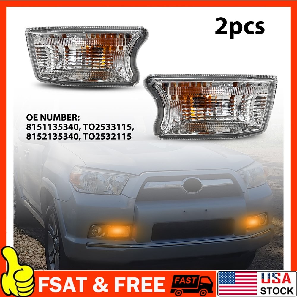 Front Left & Right Side Turn Signal Light For 2010-14 Toyota 4Runner Amber 1~10X