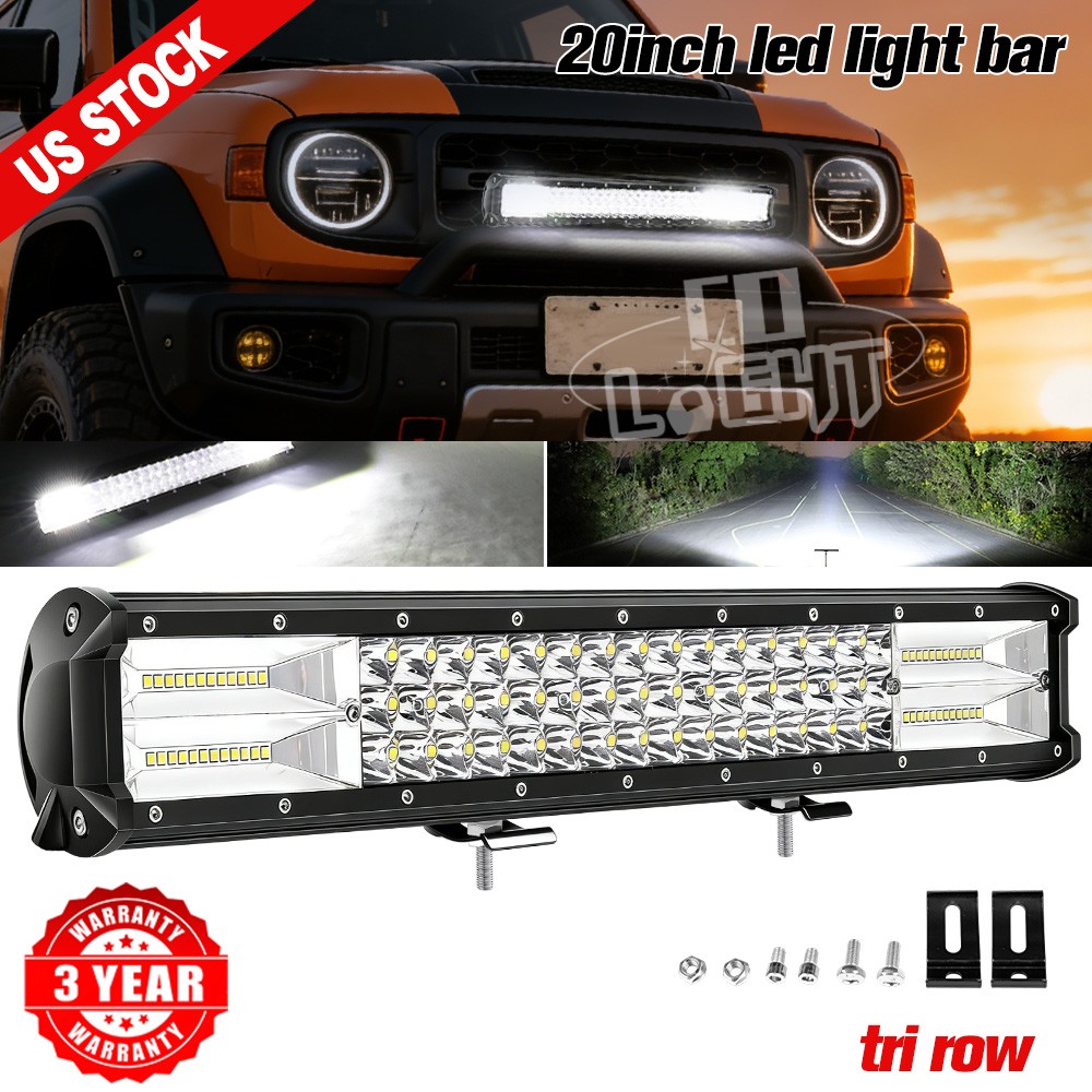 20″ Inch LED Light Bar Spot Flood Combo Work Driving Off Road SUV ATV Truck UTV