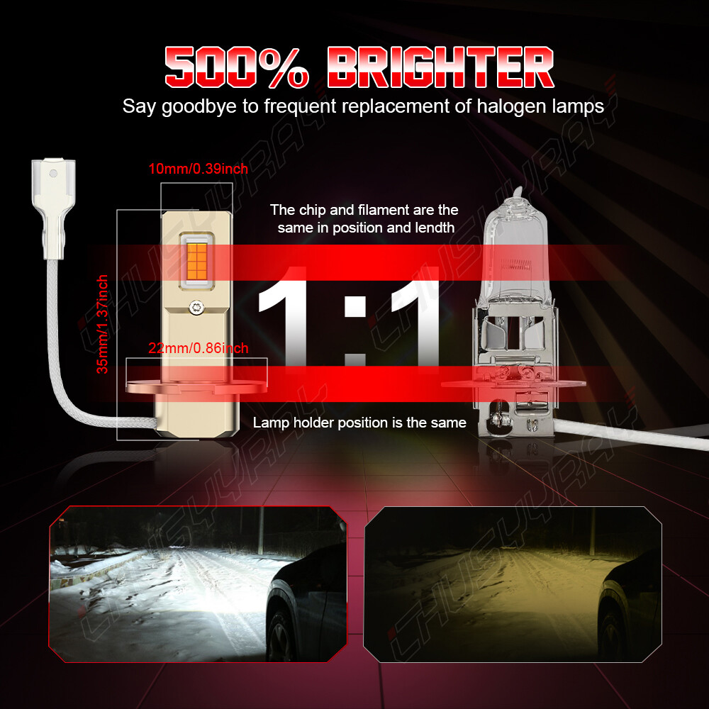 Fog Light Accessories Car Dustproof 2000LM/Bulb PAIR.H3 High Quality 1:1 Size