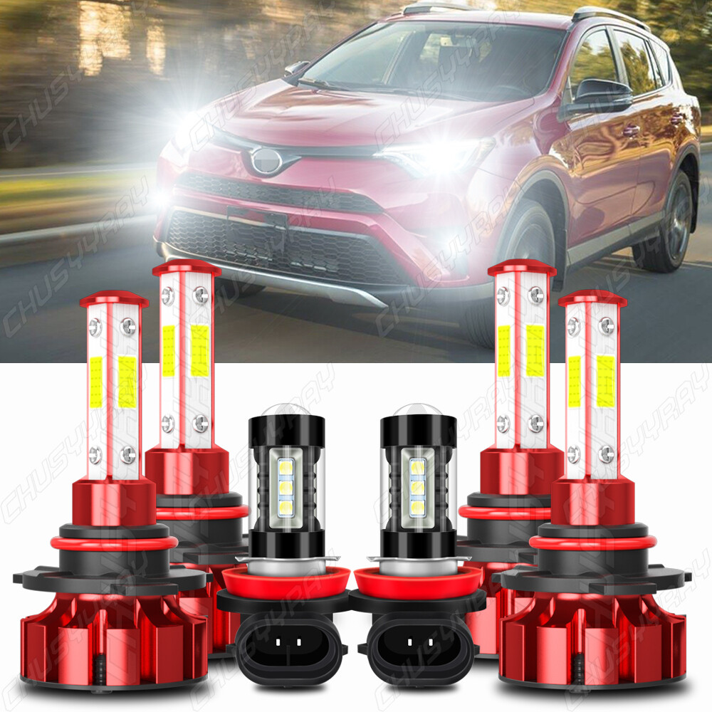 Para For Toyota RAV4 2013 2014 2015 Faros LED de haz alto /bajo+luces antiniebla