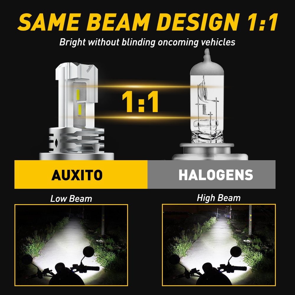 AUXITO Motorcycle H4 HB2 9003 LED Headlight High Low Beam Bulb 16000LM CANBUS