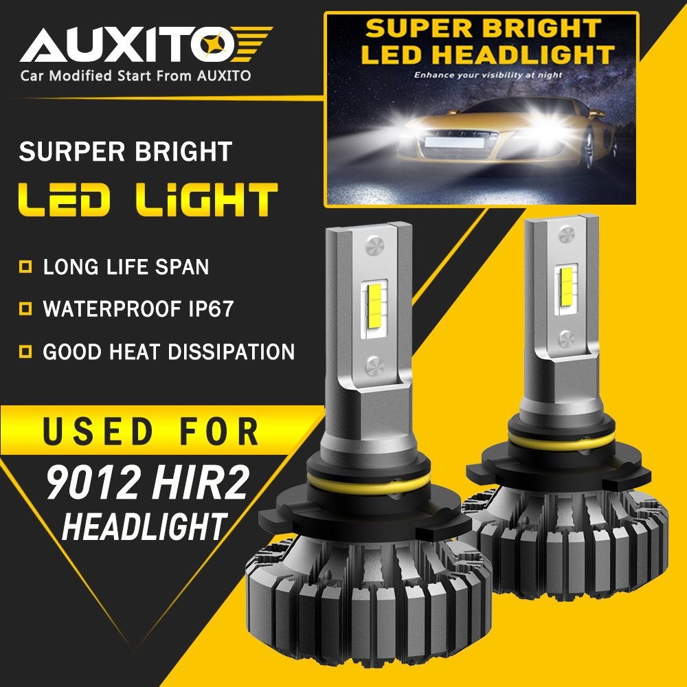 AUXITO 9012 HIR2 LED Headlight Conversion High Low Beam Bulbs White 20000LM B3 A