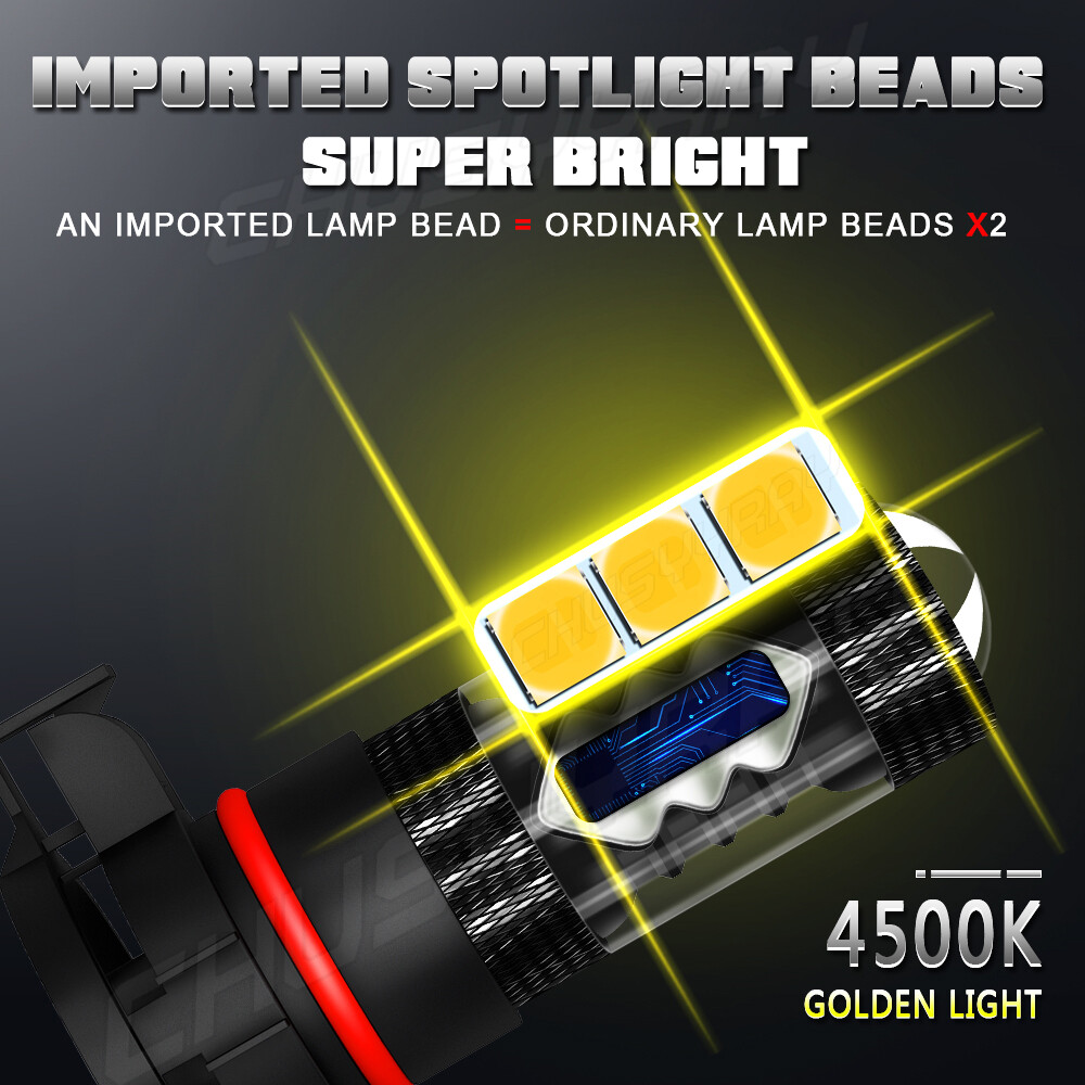 Pair 160W FOG Lights For DODGE Grand Caravan 2010-2019 3000K Yellow LED Bulbs