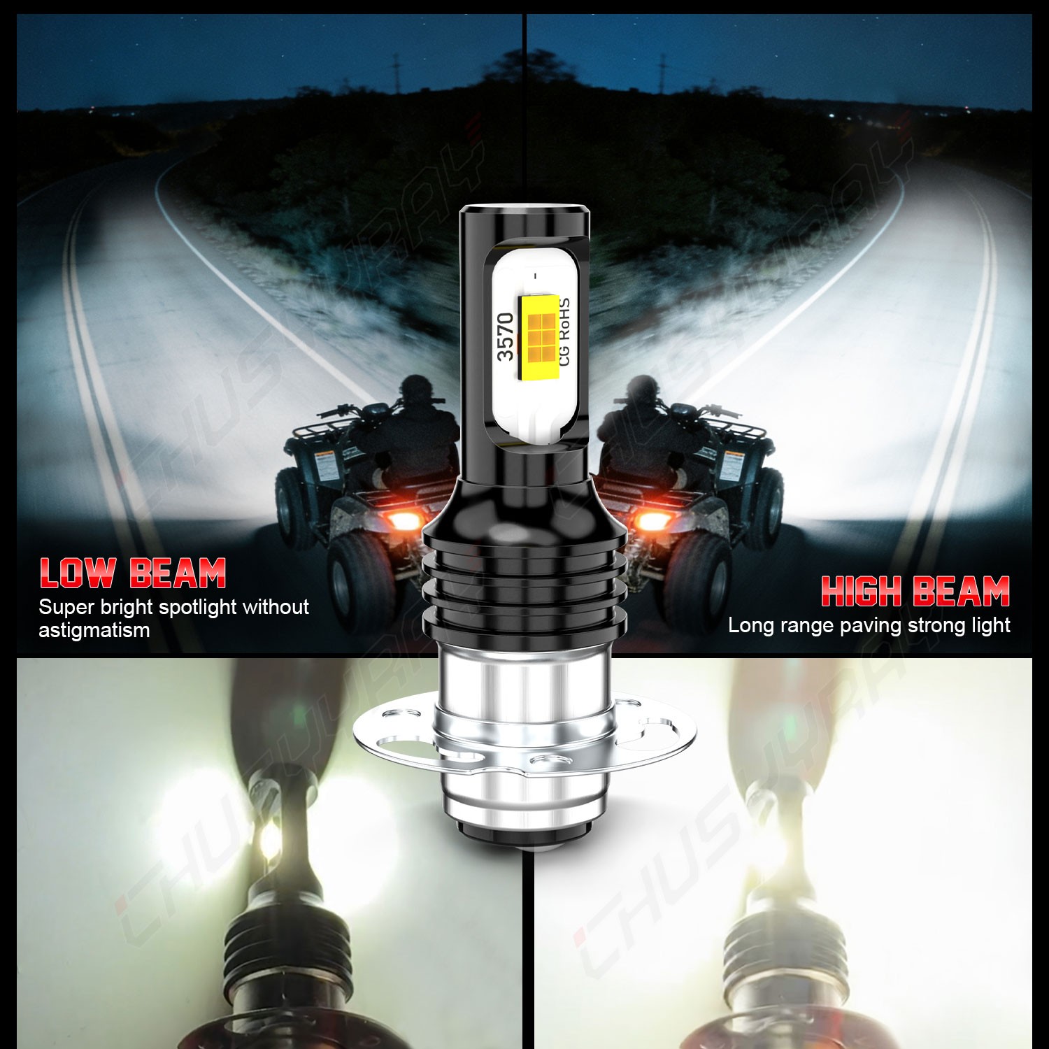 2x LED Fog Light Bulbs Combo P15D-30 For YAMAHA YFS200 Blaster 200 1988–2002