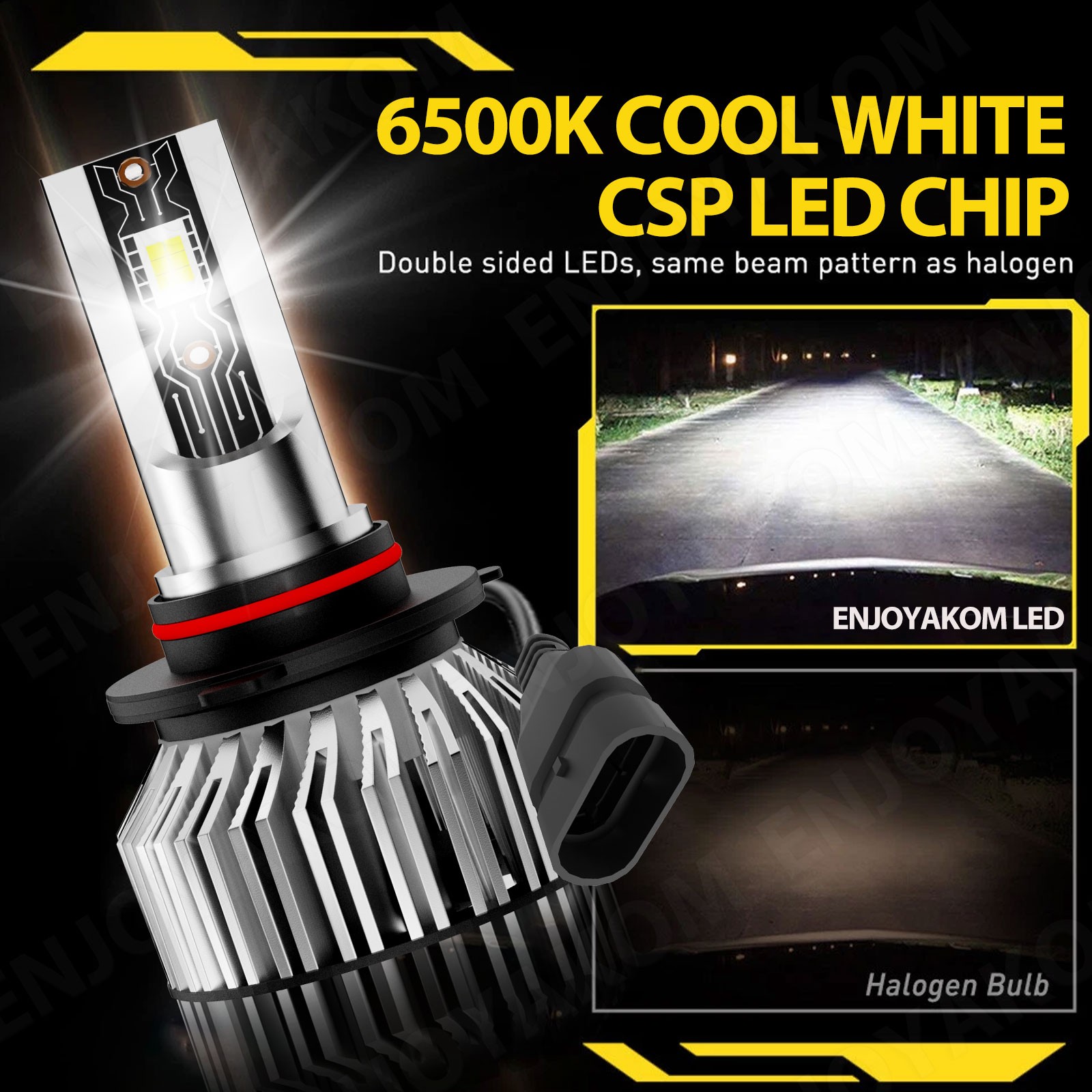 For Toyota Camry 2007-2018 9005 H11 Car LED Headlight High/Low Beam Combo Bulb
