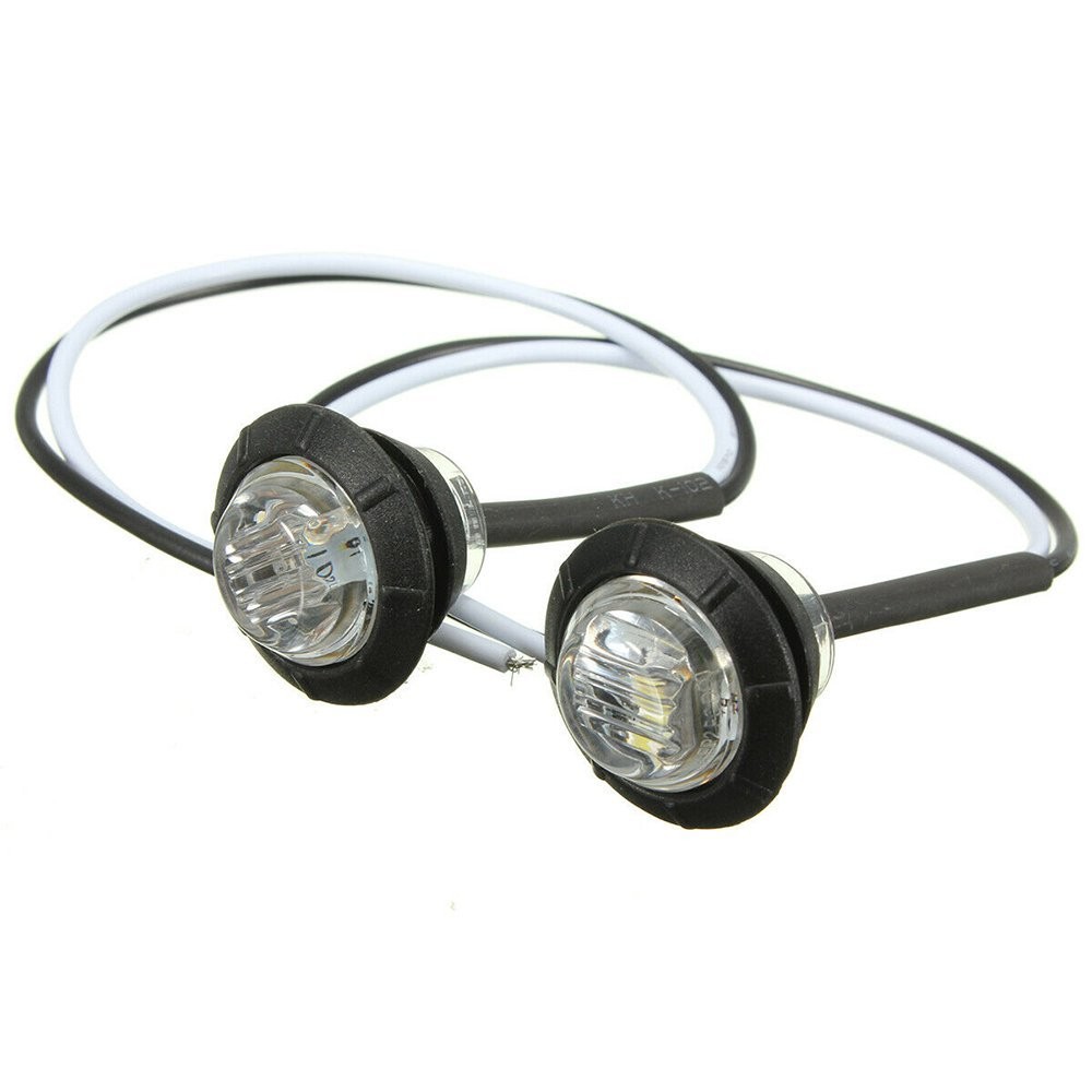 3/4″ Small Round LED Side Marker Light White For Truck Trailer Clerance Lamp 12V