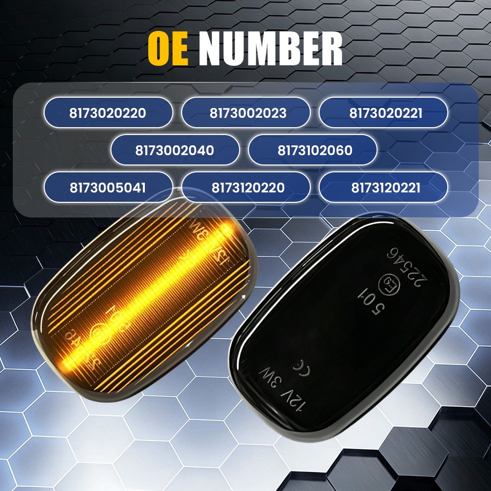 Sequential Amber LED Side Marker Lights For Toyota 1991-2007 Front Left & Right