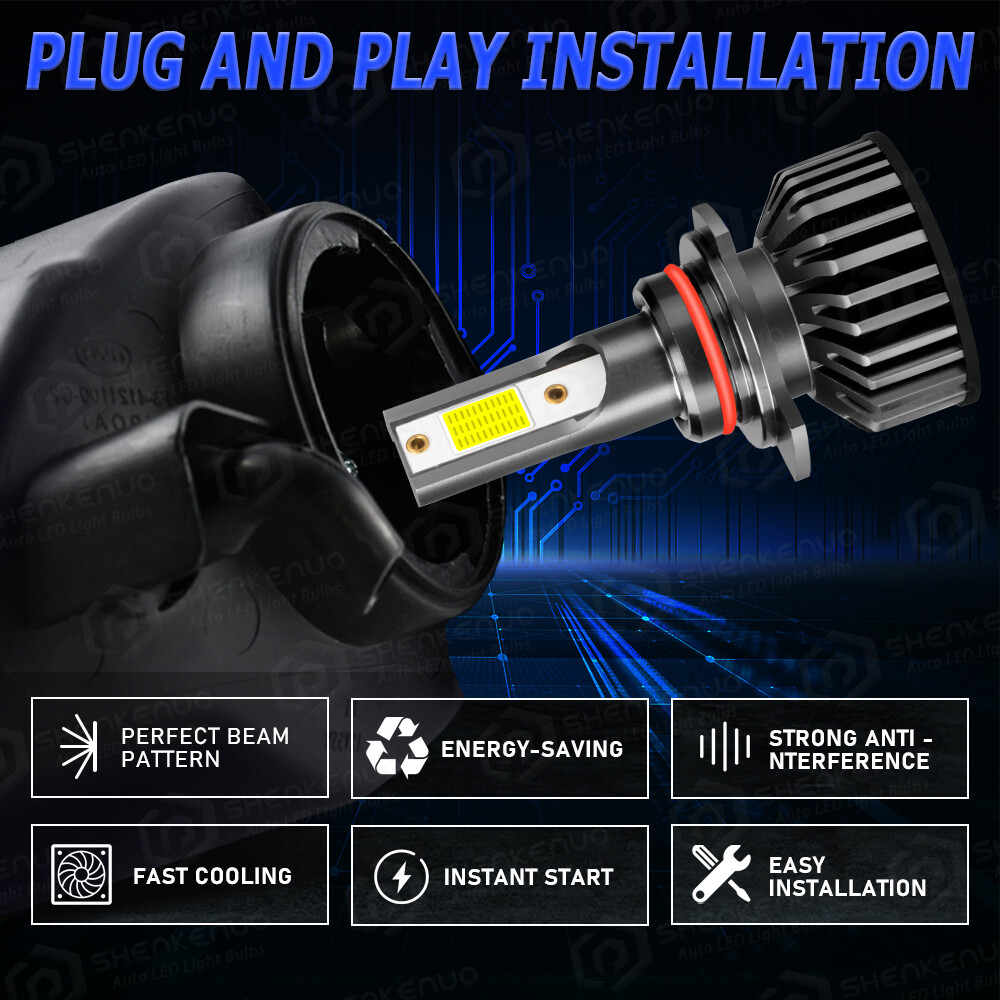 9012 LED Headlight 5202/H16 Fog Light Bulbs For 2014 2015 GMC Sierra 1500