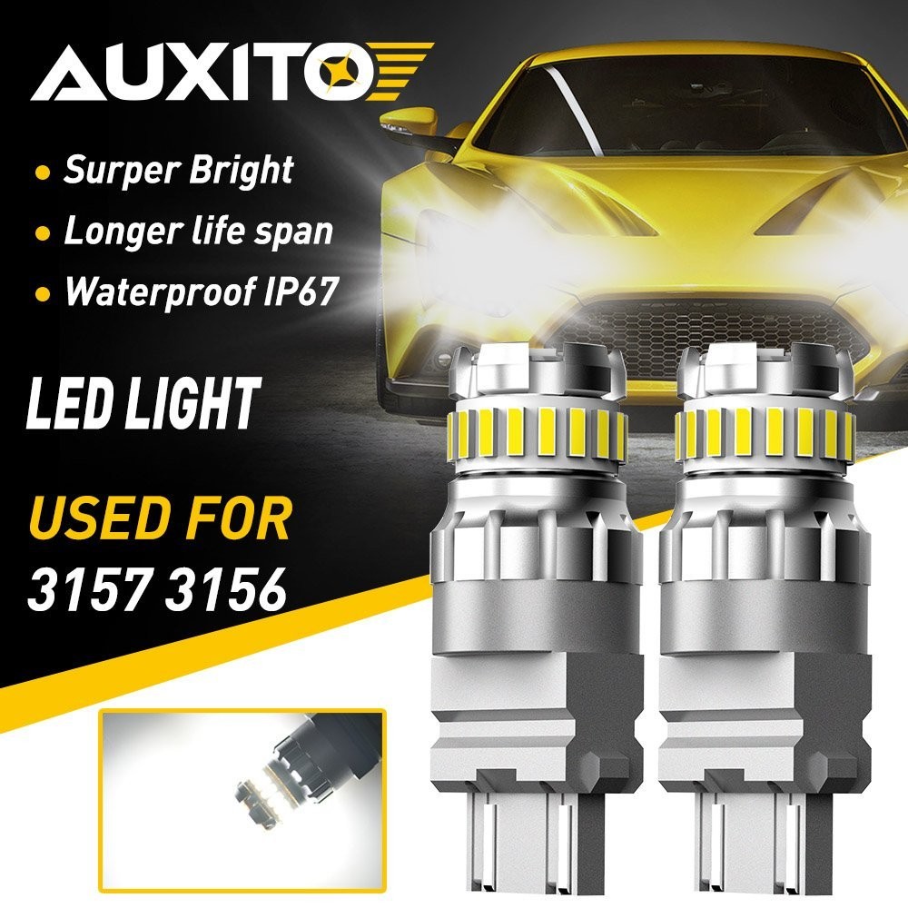 AUXITO 3157 LED Reverse Brake Turn Signal Light Parking Bulb White 2400LM 1/2set