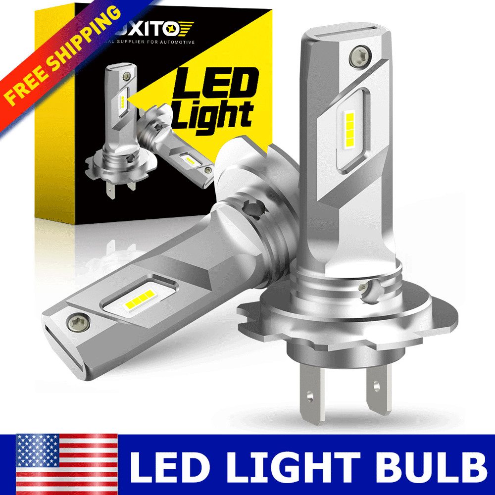 4Pcs H7+ H7 LED Headlight Kit Combo bulbs High Low Beam 6500K White Super Bright
