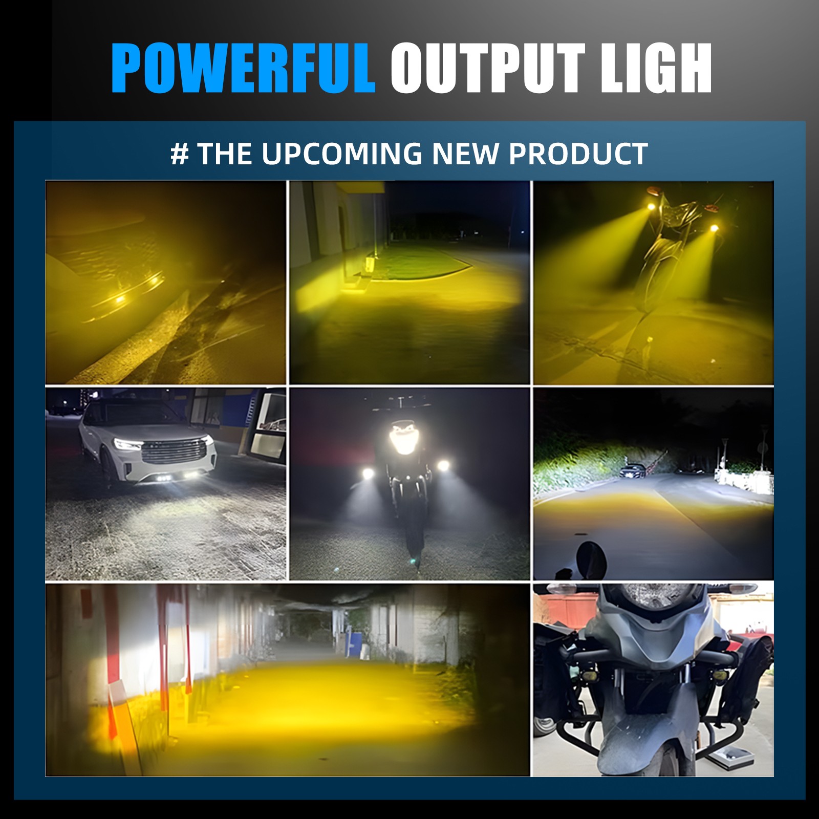 Super Bright White/Yellow Front Grill Driving Lights Mini Projector Fog Lights