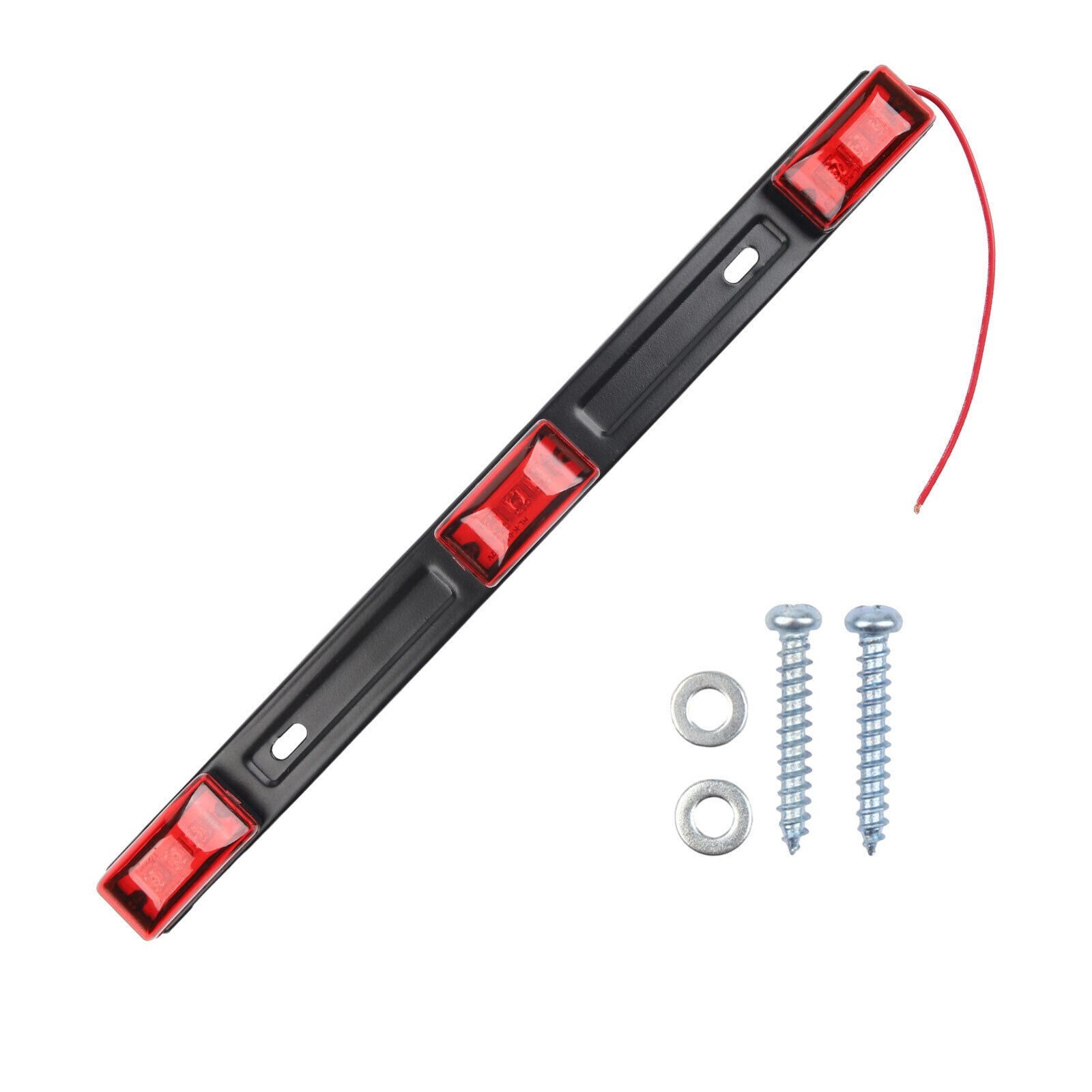 9 LED 3 Red Trailer Light Bar 12V Clearance Marker ID Truck Rear Tail Lightbar