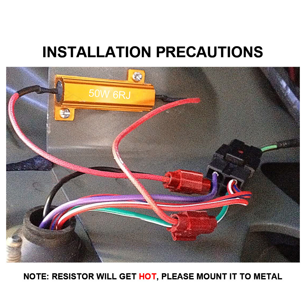 LED Load Equalizer 50W 6Ohm Resistor 3157 Brake Stop Hyper Flash Canceler Fix