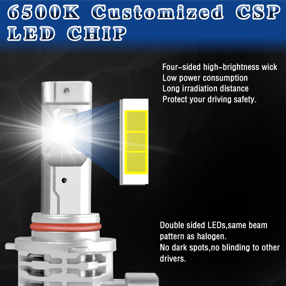2PCS 9006 LED Headlight Bulb Conversion Kit Low Beam White Super Bright 6500K