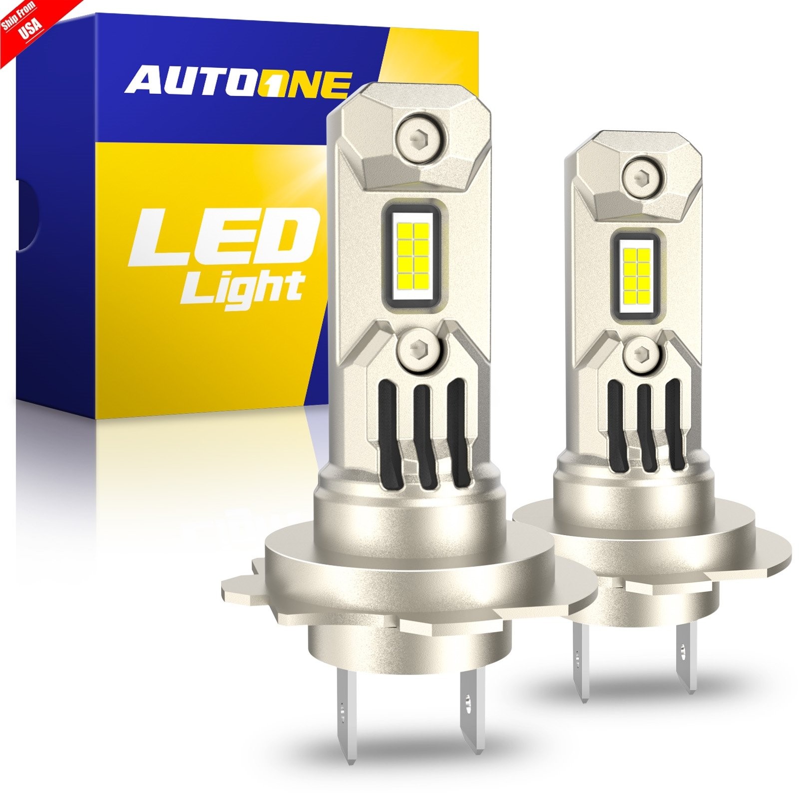 AUTOONE H7 LED Headlight Bulbs Hi/Lo Beam 680000LM Super Bright 6500K HID White