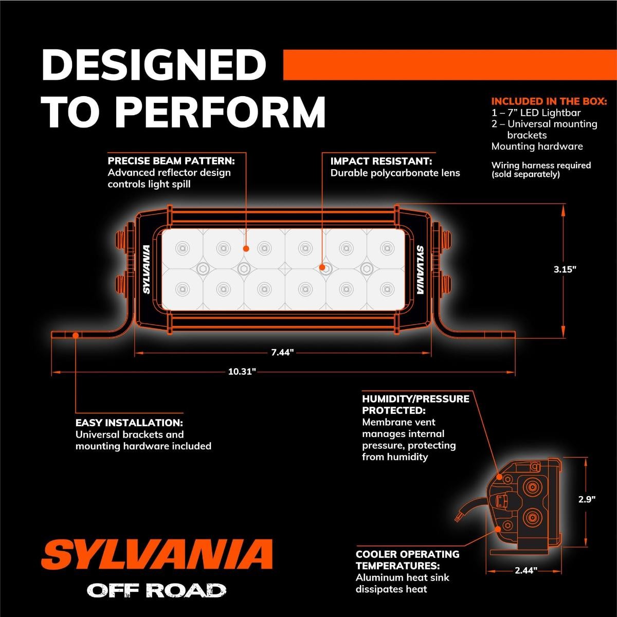 SYLVANIA – Ultra 7 Inch LED Light Bar – Lifetime Limited Warranty – Spot Light