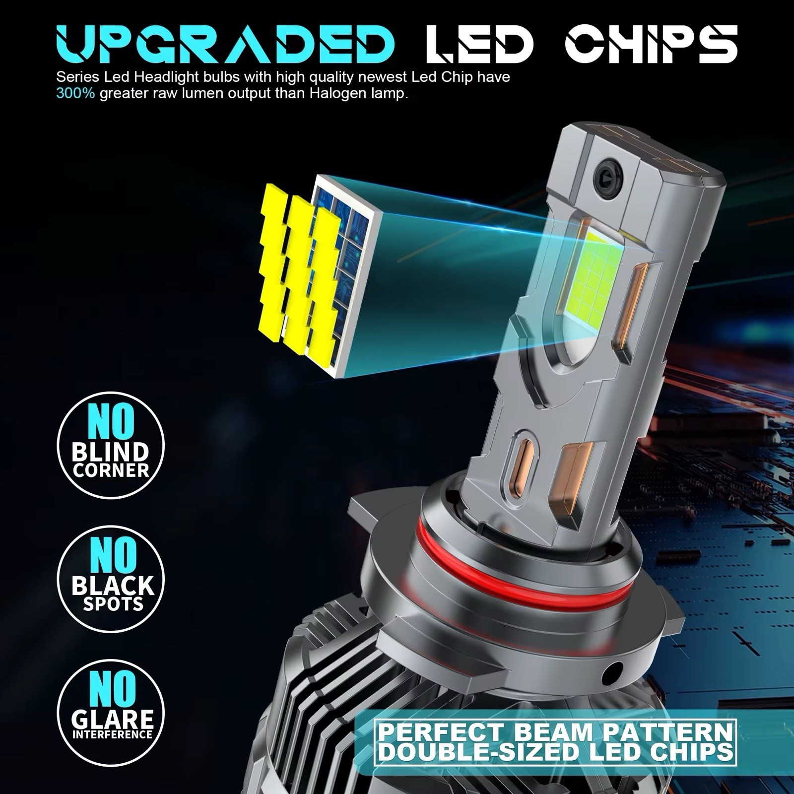 9004 LED Light Bulbs – Bright 6500K Cool White – IP68 Waterproof – Plug-and-Play