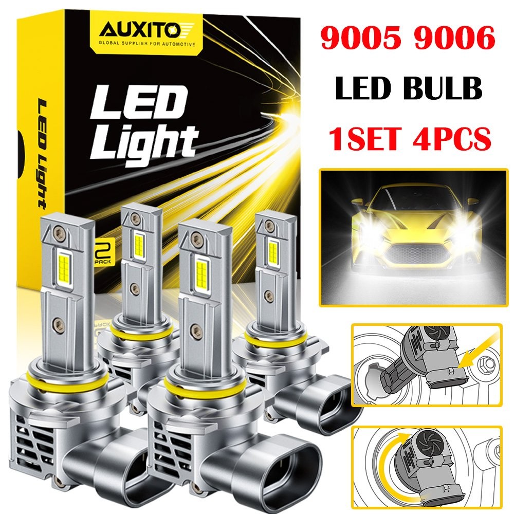 4-40PC Auxito 9005+9006 Combo LED Headlight 60000LM High/Low Beam 6500K Bulb Kit