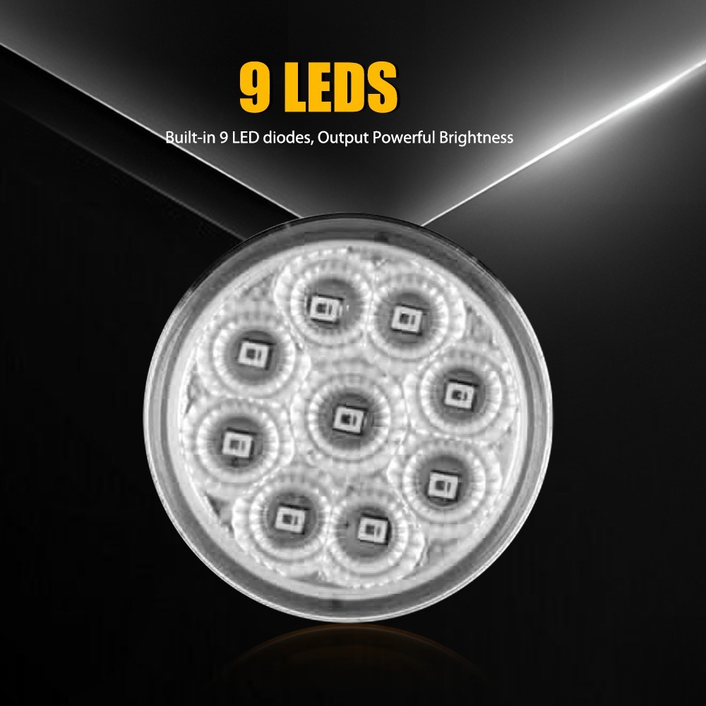 White 2″ DOT Inch Round LED Side Marker Clearance Lights with Grommet 12V 5-25X