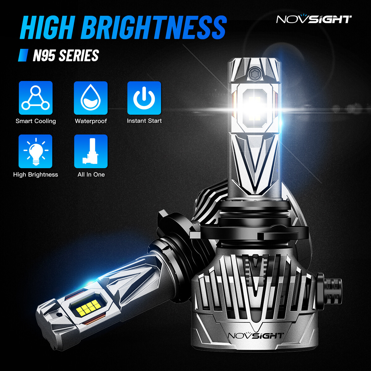 4pcs 9005 9006 LED Headlight Super Bright Bulbs White High Low Beam HB3 HB4 Lamp