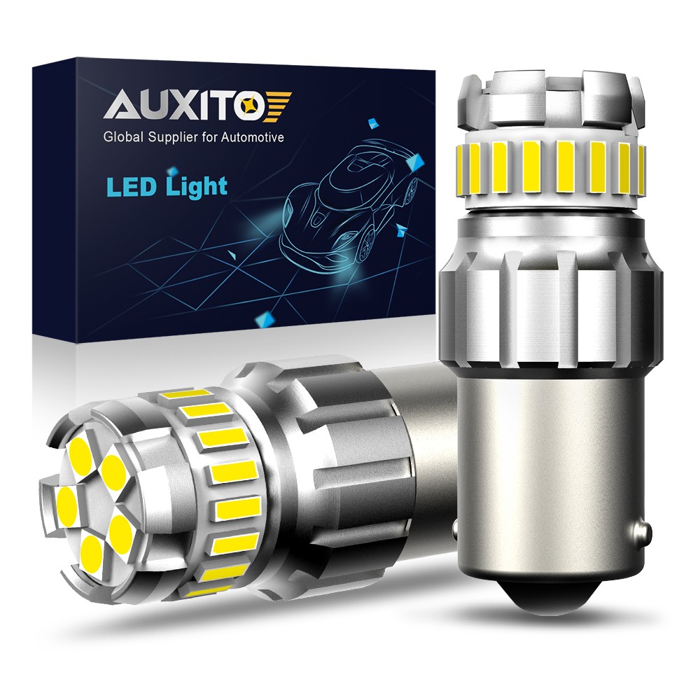 AUXITO 2x Pure White 1156 LED Turn Signal Light DRL Bulb Error Free Super Bright
