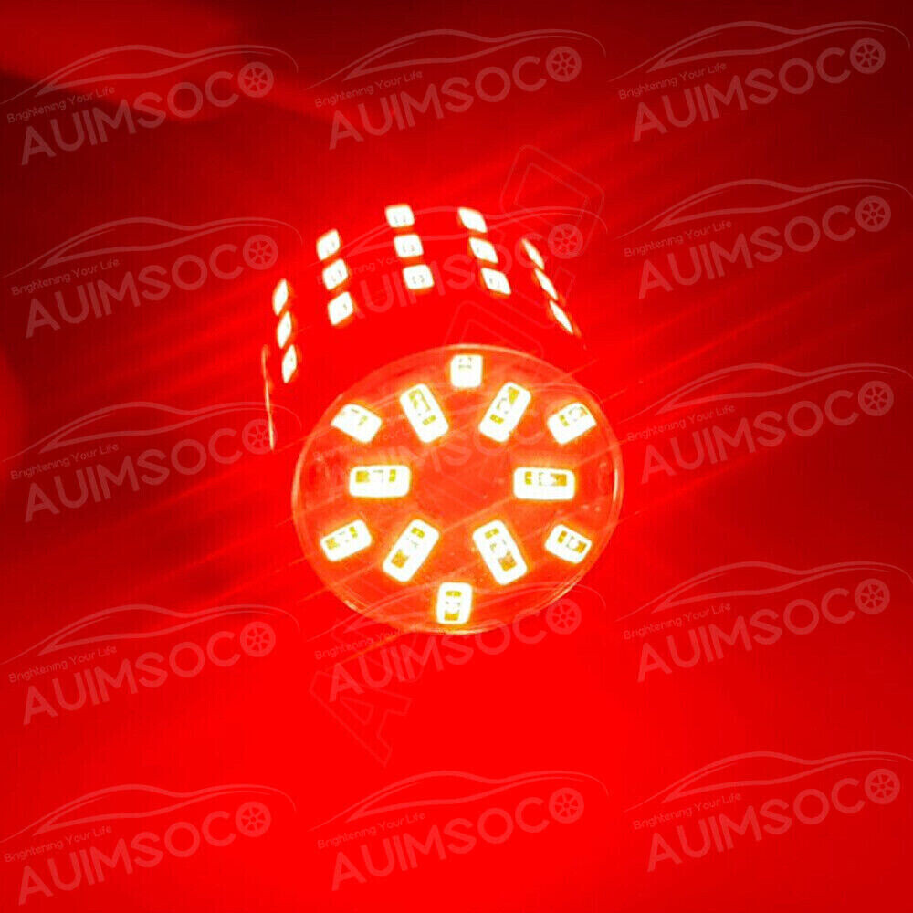 4X 7440 7443 Bulbs RED Anti Flash Brake Tail Stop Light LED Bulb For Honda