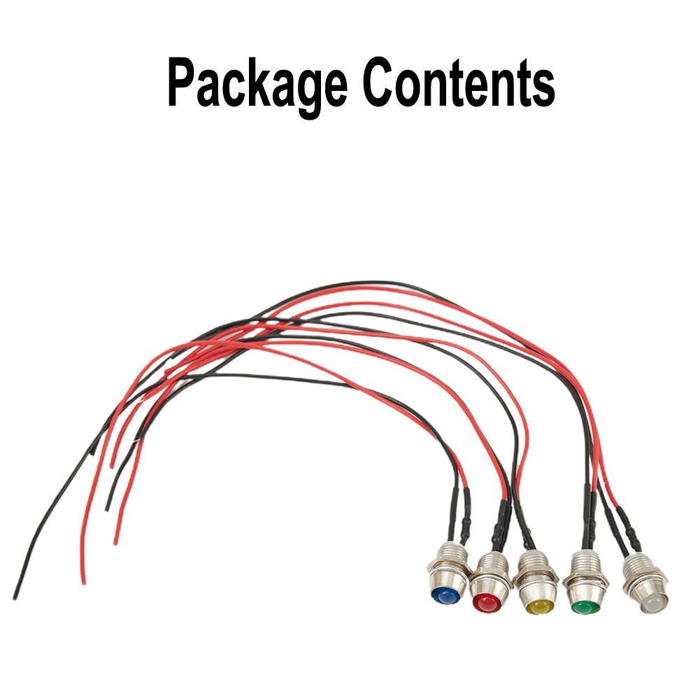 5pcs Auto LED Indicator Lights Dashboard Lamp 12V Driving Beam Luminous Bulb Set