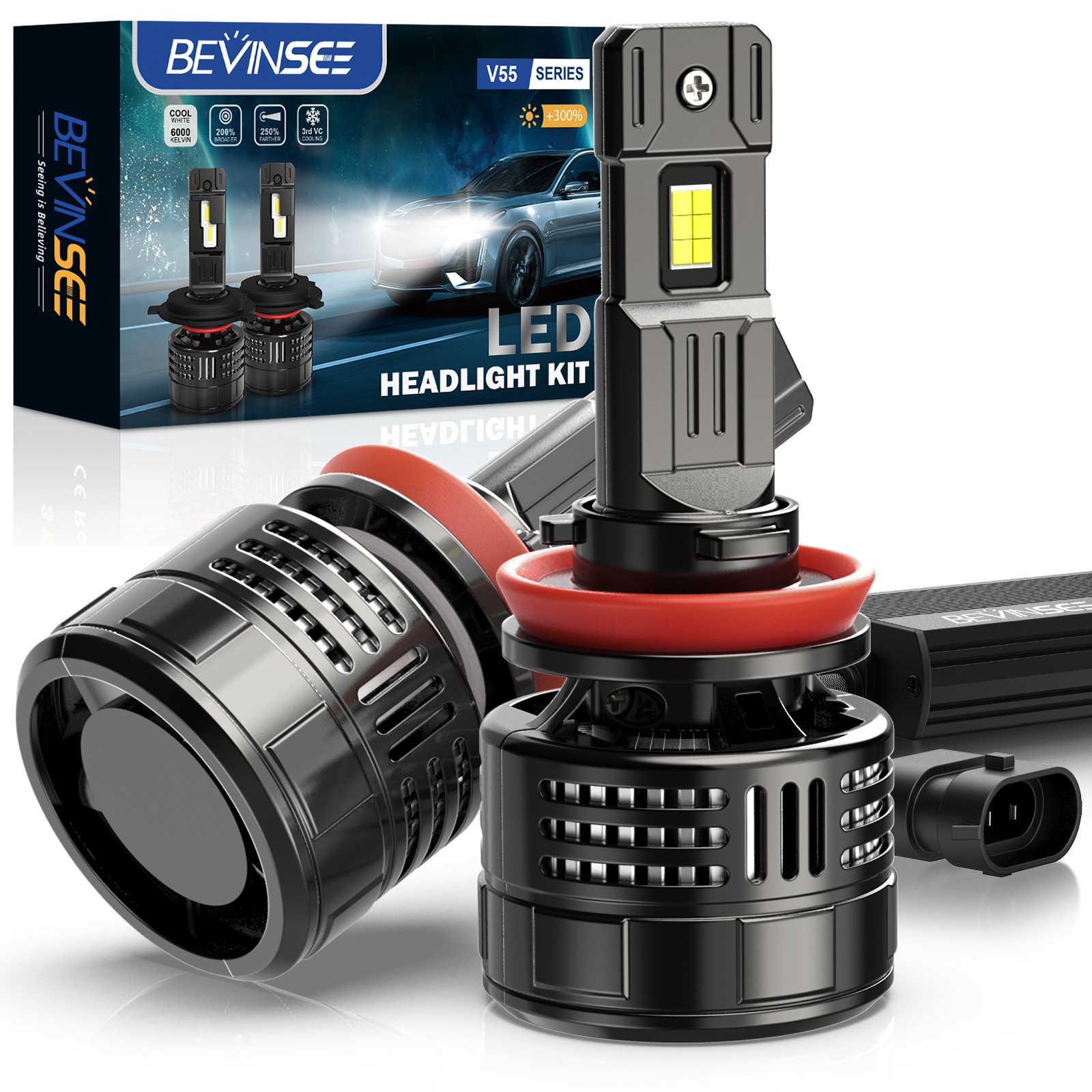H11 H8 LED Fog Light Bulbs 150W 6000K 28000LM For Honda CR-V 2002-2004 2007-2019