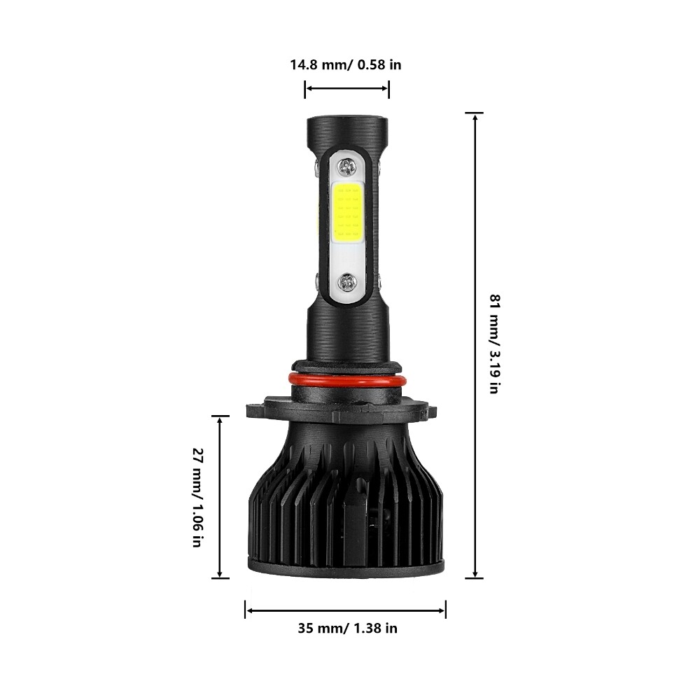 4 sides LED Headlight Bulbs High/Low Beam/Fog Light H11 9005 9006 9145 H7 H13 H4