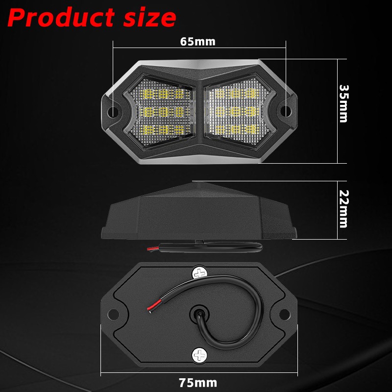 18LED Rock Light Pods For Off-Road Underglow Foot Wheel Well Light Truck ATV UTV