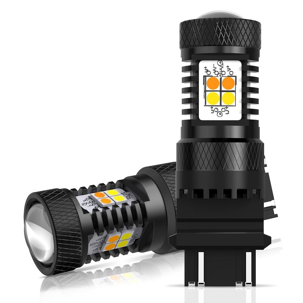 AUXITO 3157 16SMD LED Switchback Dual Color White Yellow amber Turn Signal Light