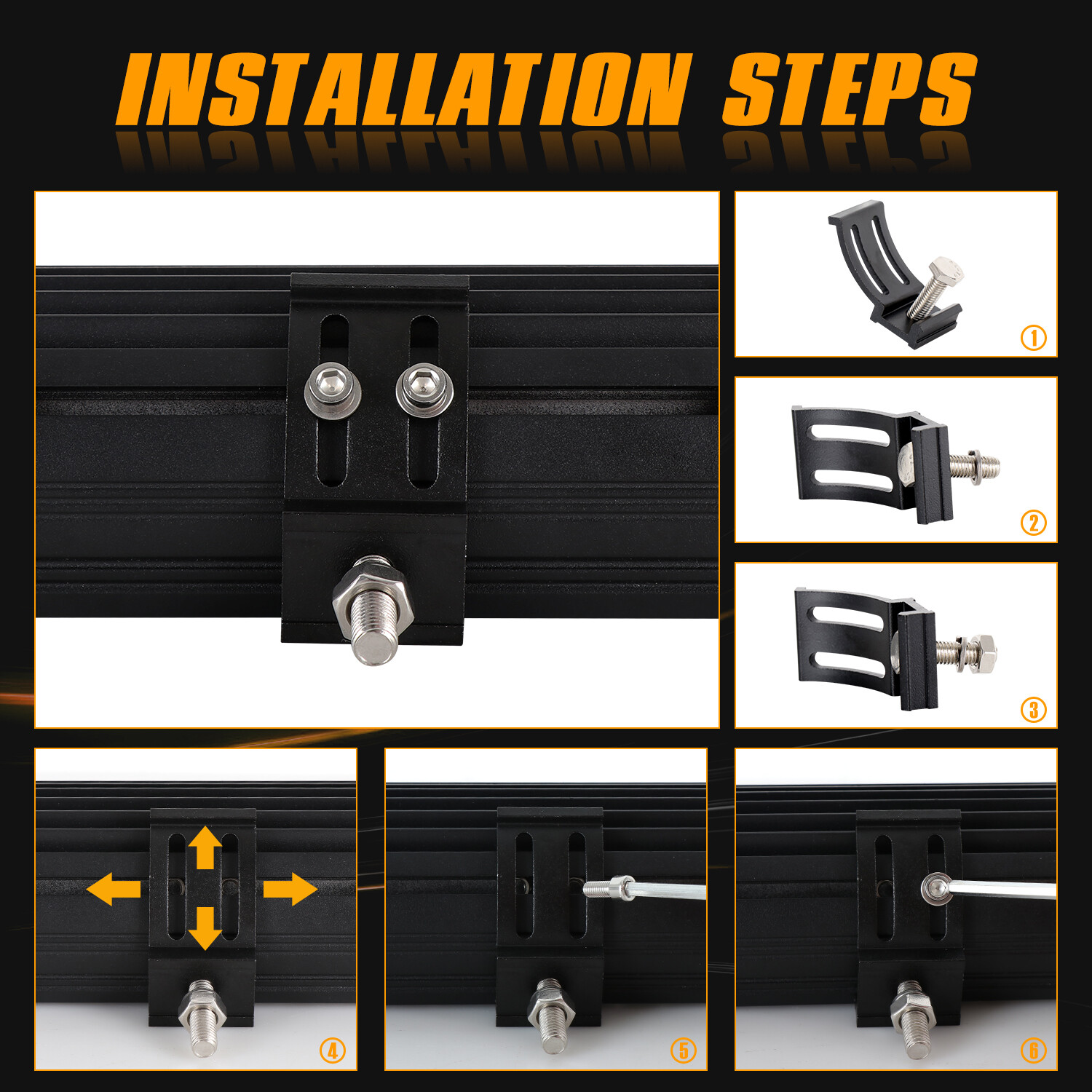 Tow Hitch Mounting Bracket+3-row LED Tow Lights Pods Backup Reverse 4“For Truck