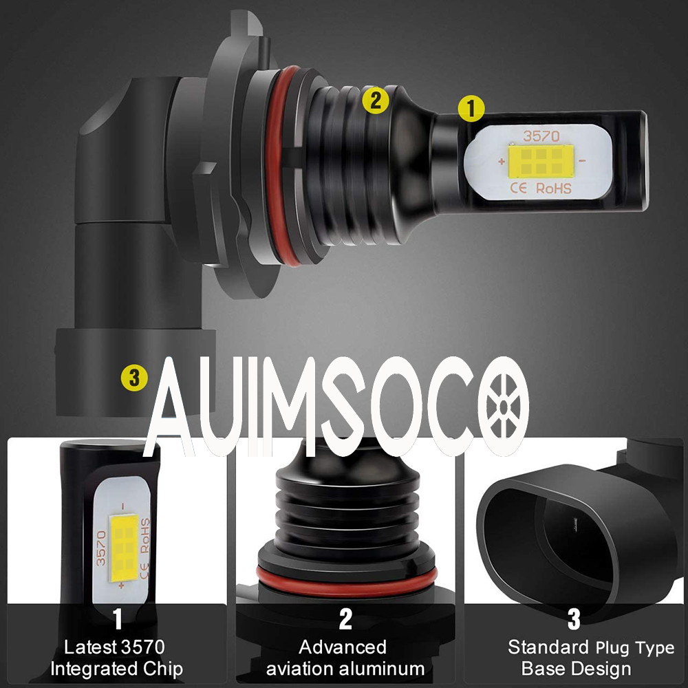 Super Bright Cold White 9005 9006 880 LED Headlight Hi-Low Beam Fog Light Bulbs